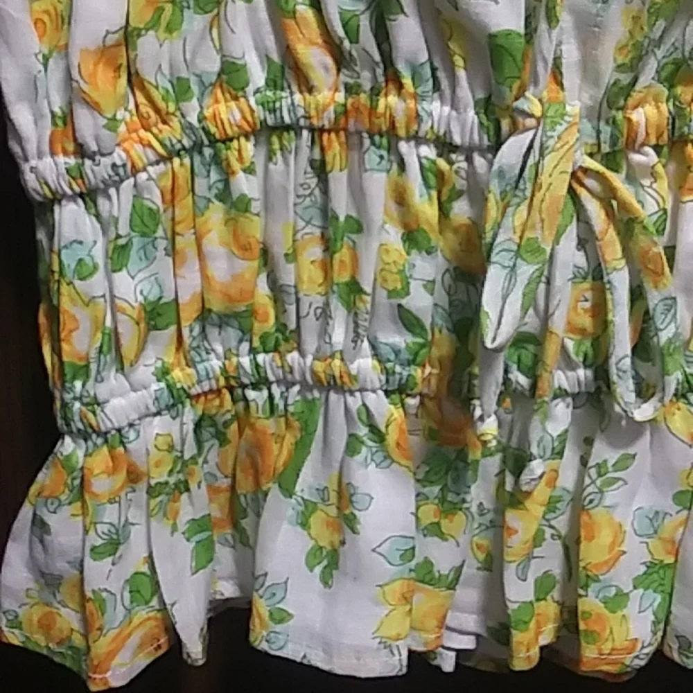 NWT FAITHFULL THE BRAND Smocked Floral Linen Crop Top - Picture 8 of 9